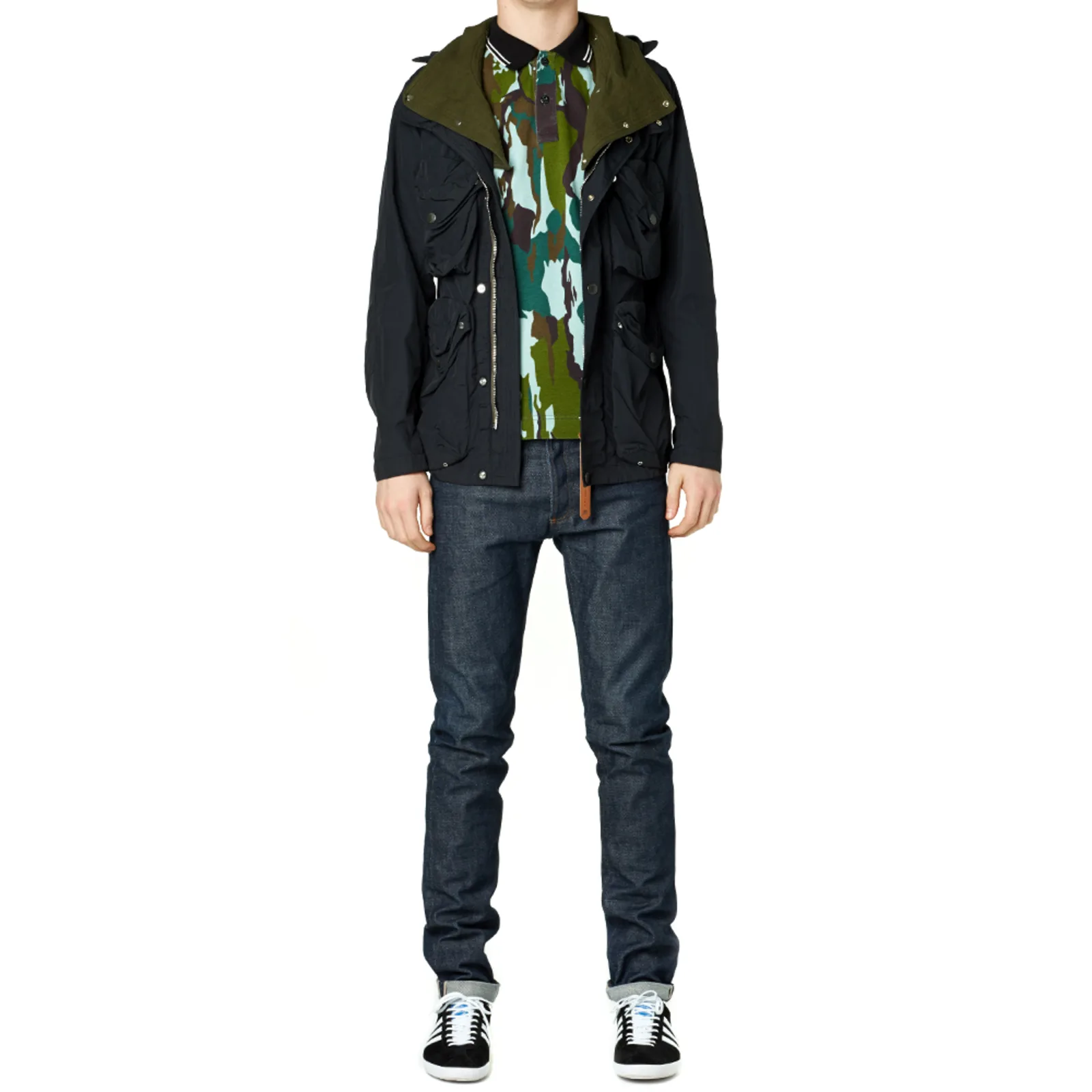 Stone Island Garment Dyed Camouflage Pique Polo