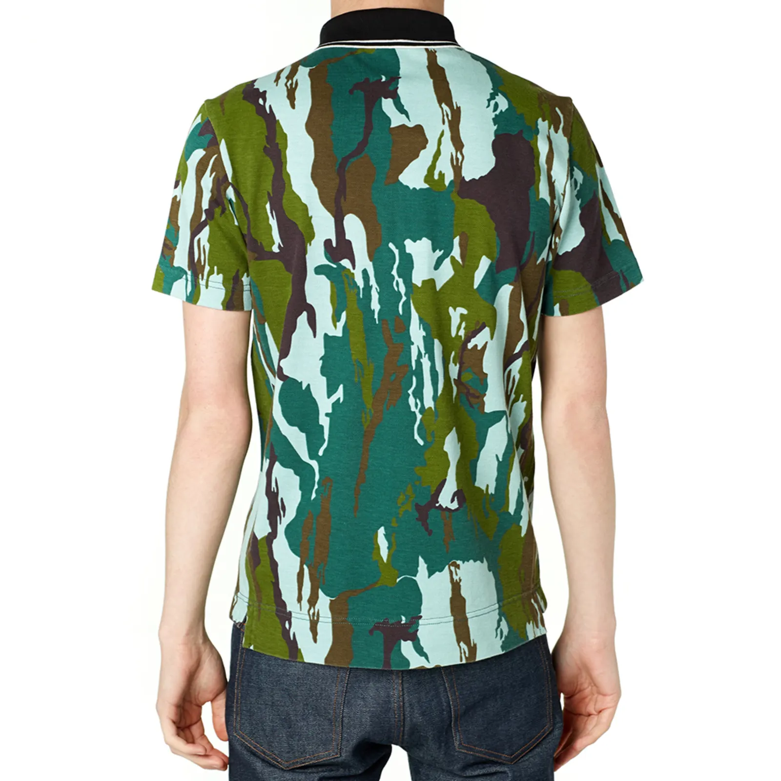 Stone Island Garment Dyed Camouflage Pique Polo