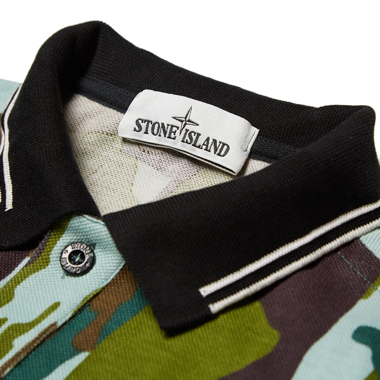Stone Island Garment Dyed Camouflage Pique Polo