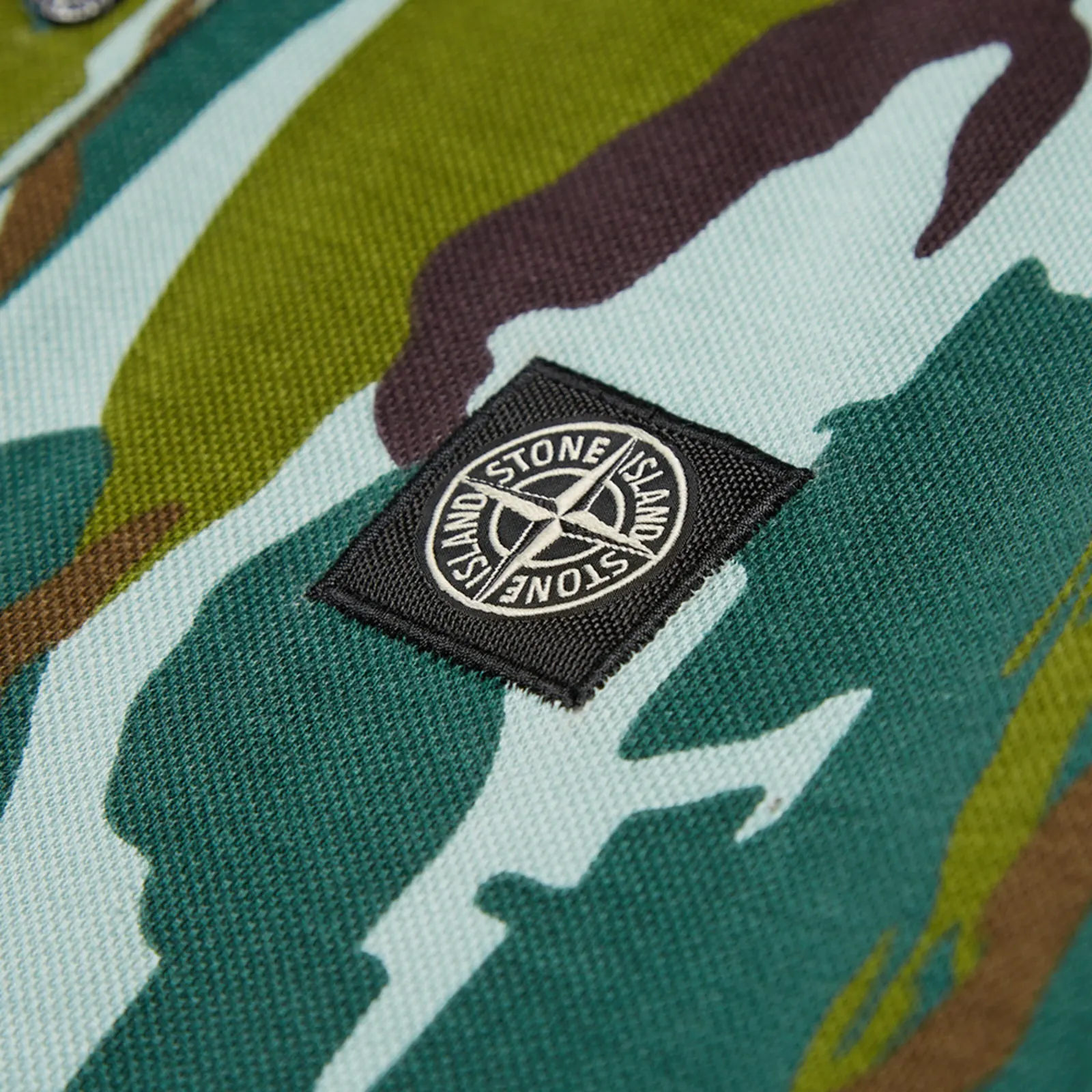 Stone Island Garment Dyed Camouflage Pique Polo