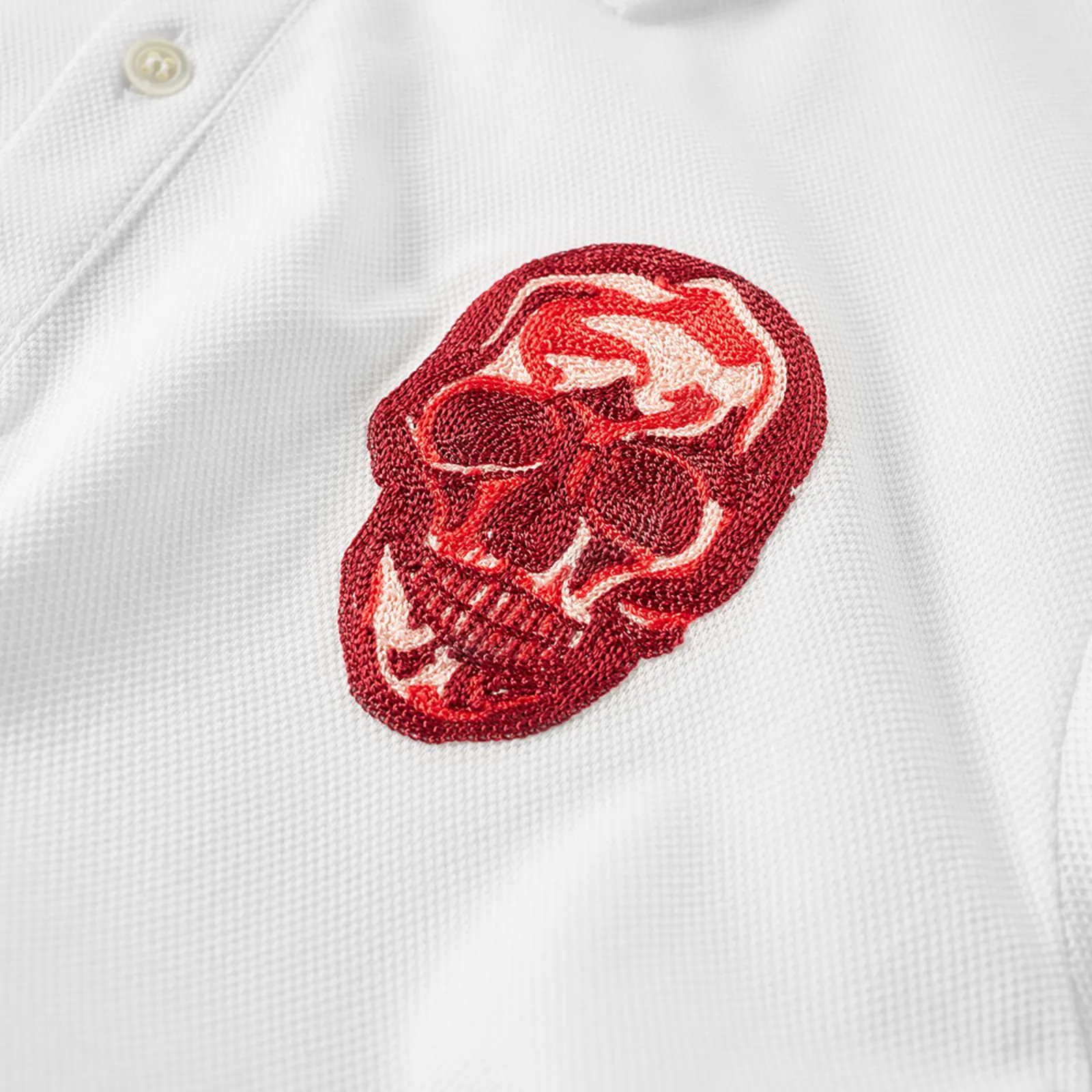 Alexander McQueen Embroidered Skull Polo