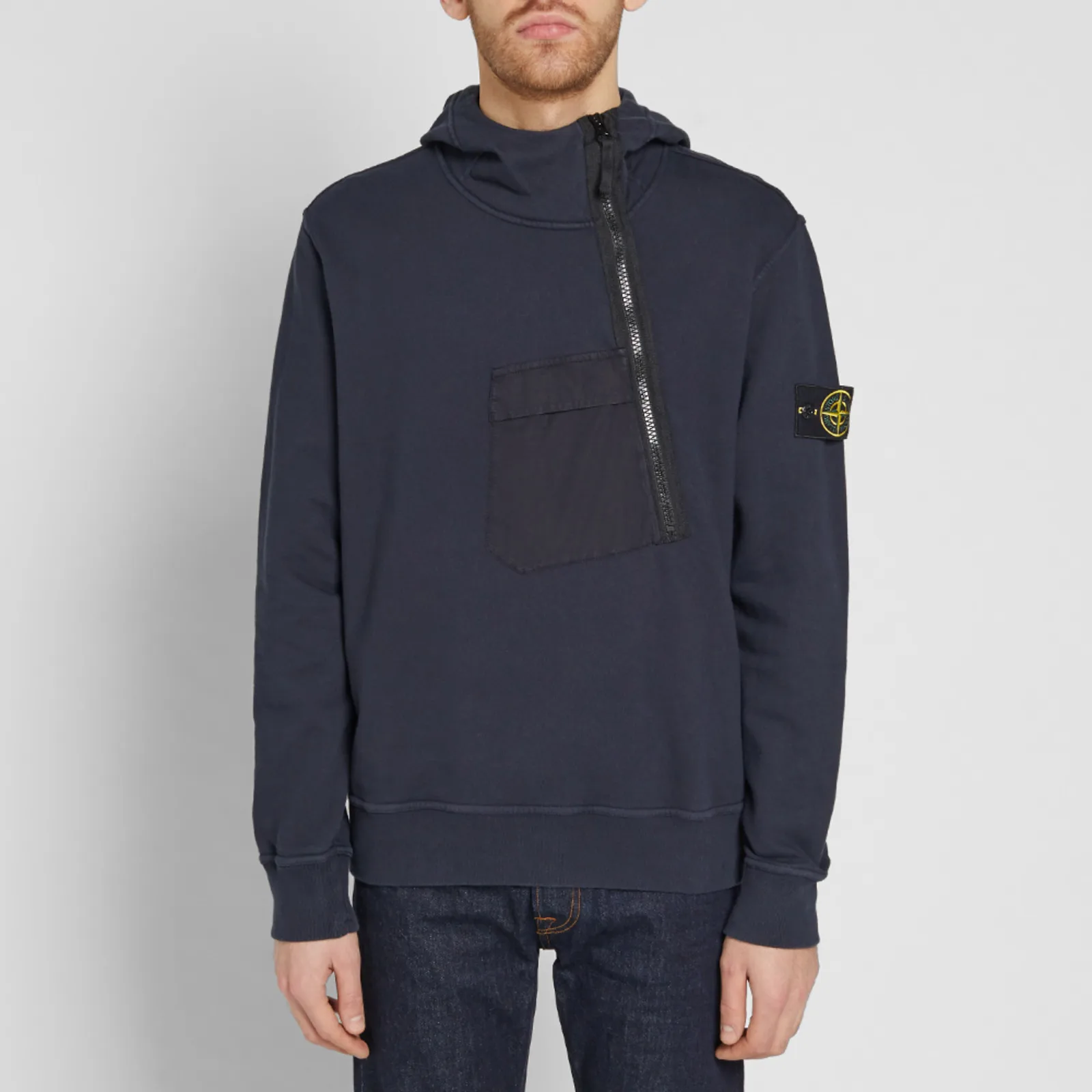 Stone Island Garment Dyed Half Zip Hoody