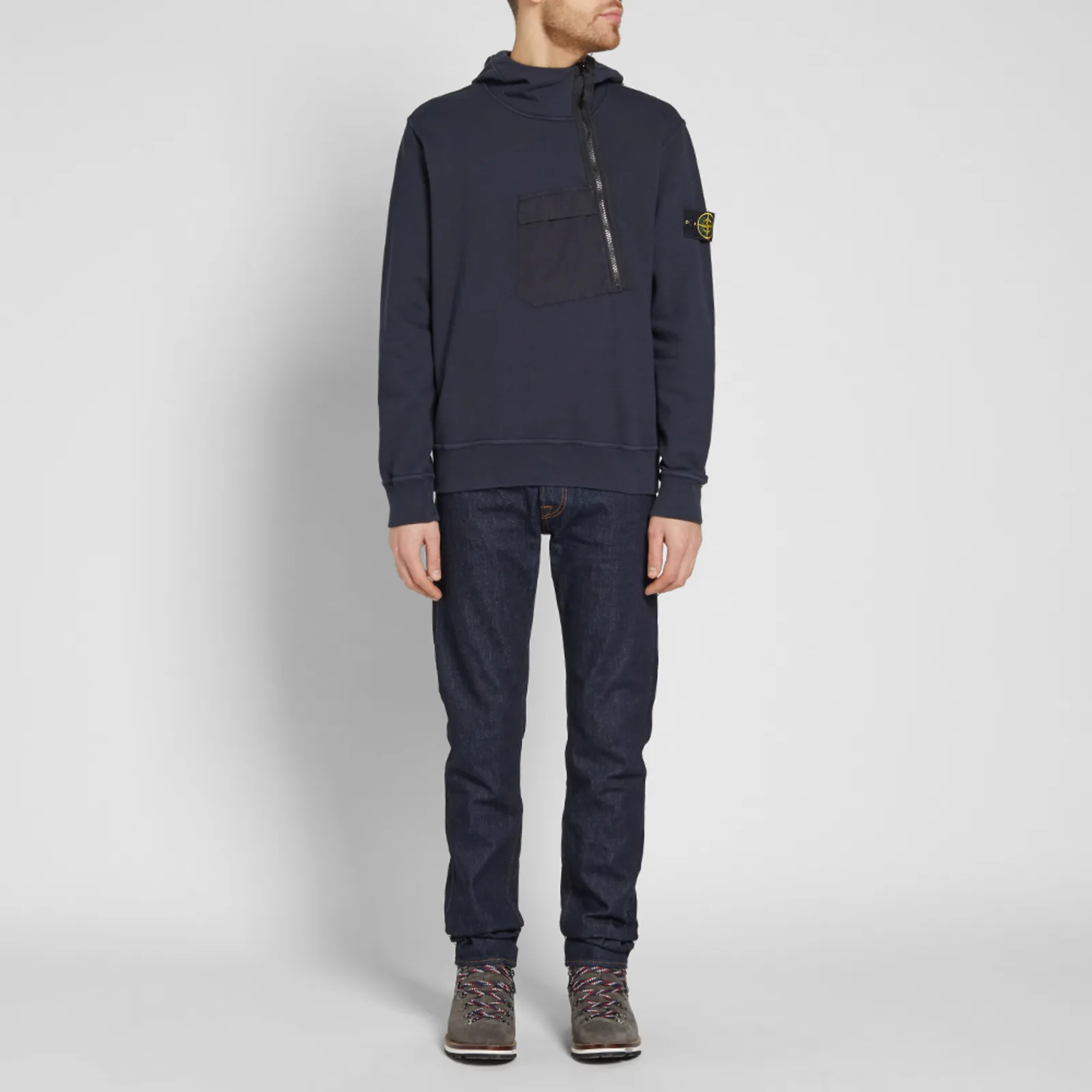 Stone Island Garment Dyed Half Zip Hoody